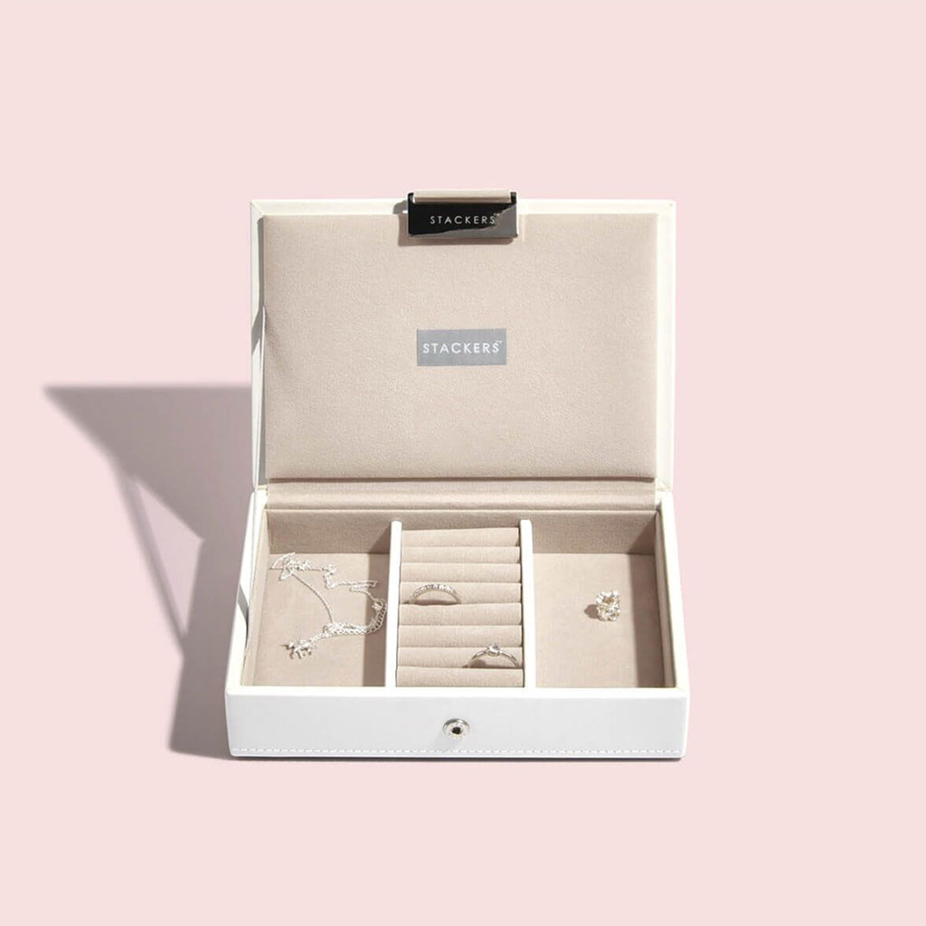 WHITE SET 2 MINI JEWELLERY BOX